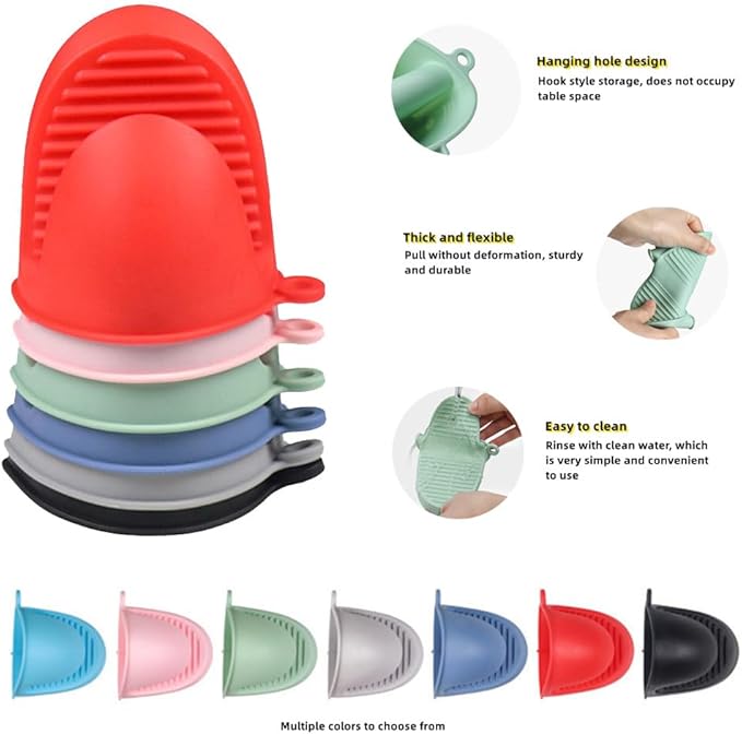 Oven Mitts,Mini Oven Gloves Silicone Heat Resistant Cooking Pinch Mitts - Image 6