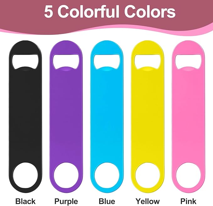 WEGAZ-5 Pack 7 Inches Large Colorful Beer Bottle Openers,Stainless Steel - Image 7