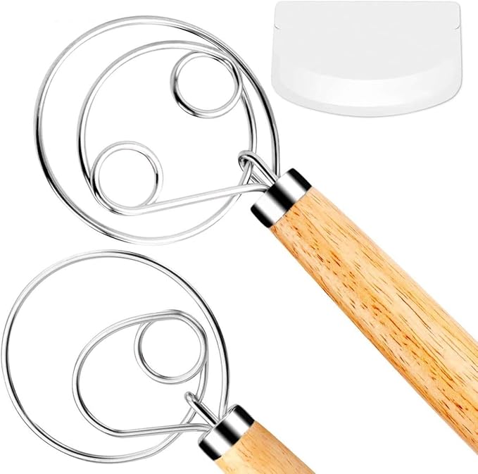 Danish Dough Whisk Bread Mixer,2 Pack Premium Stainless Steel Dutch Whisk - Image 8