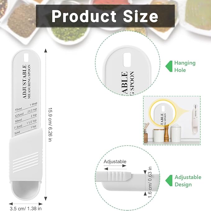 Adjustable Measuring Spoon for Dry and Liquid(White) - Image 7