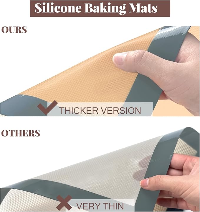 Silicone Baking Mat, 3 Pack Reusable Baking Sheet, Non-Stick & Food Safe - Image 7
