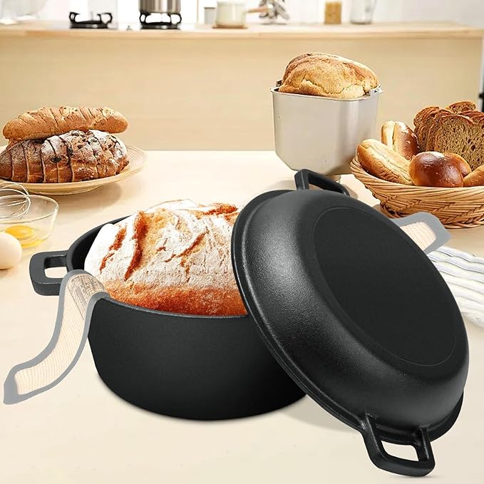 5 Qt Cast Iron Dutch Oven for Bread Baking, Sourdough Dutch Oven - Image 9