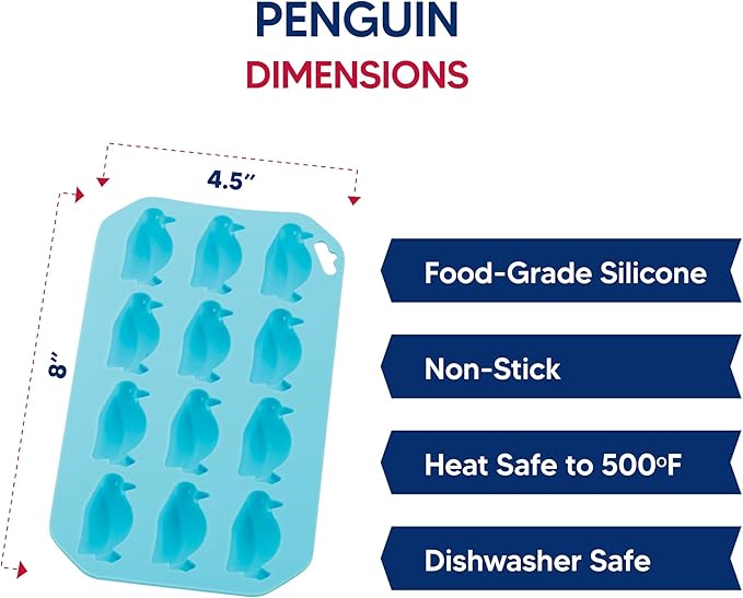 HIC Kitchen Silicone Penguin Ice Tray, Makes 12 Penguins - Image 6