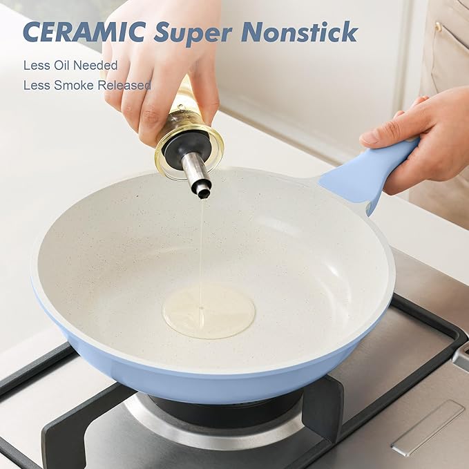 SENSARTE Nonstick Ceramic Frying Pan 9.5-Inch, Healthy Non Toxic Skillet - Image 9
