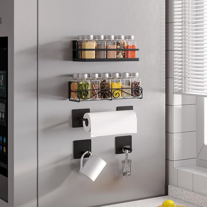 Magnetic Spice Rack for Refrigerator, 4 Pack Strong Magnetic Shelf for Spices - Image 4