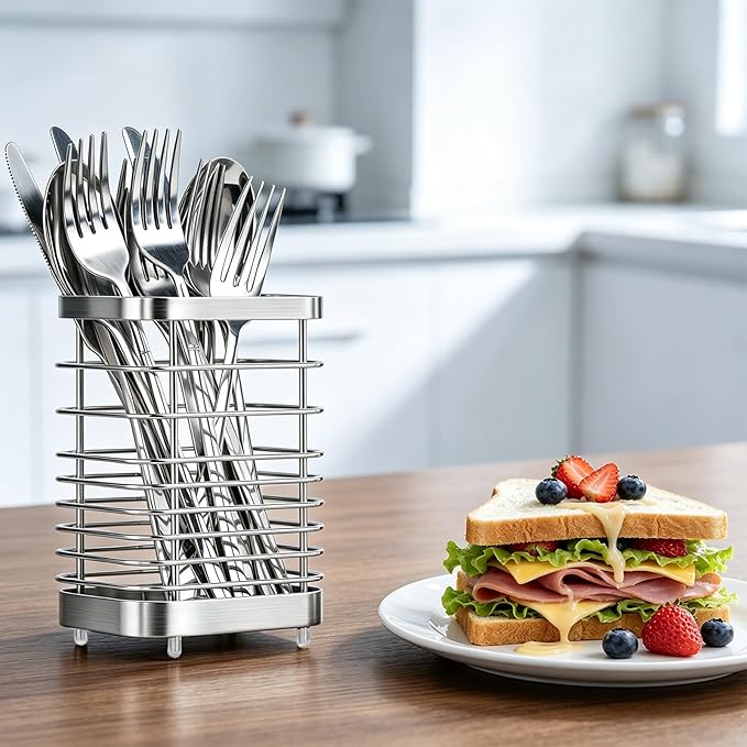 Utensil Holder, Stainless Steel Utensil Drying Rack - Image 9