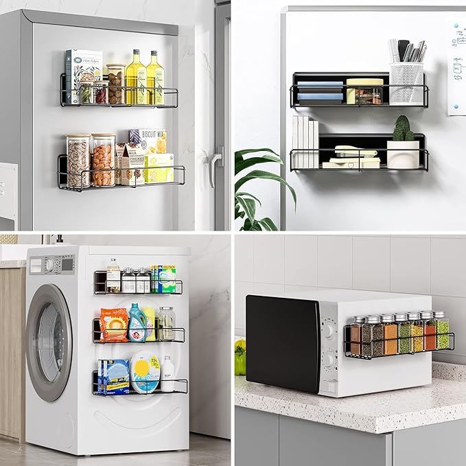 Mystozer 3 Pack Magnetic Spice Rack Organizer, Space Saver - Image 6