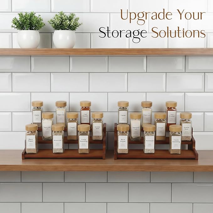 Spice Rack Organizer for Cabinet, Bamboo 12in Tiered Spice Rack,Used for - Image 6