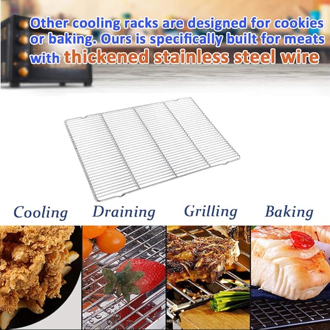 Wire Cooling Racks For Baking 9.3"X13.6" Oven Safe Small Grid Fits Air - Image 7