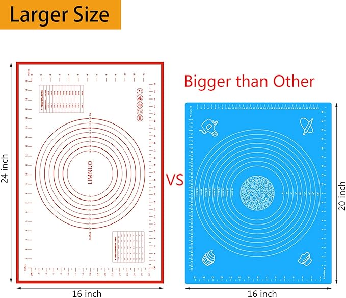Silicone Baking Mat,Non Stick Rolling Dough - Image 7