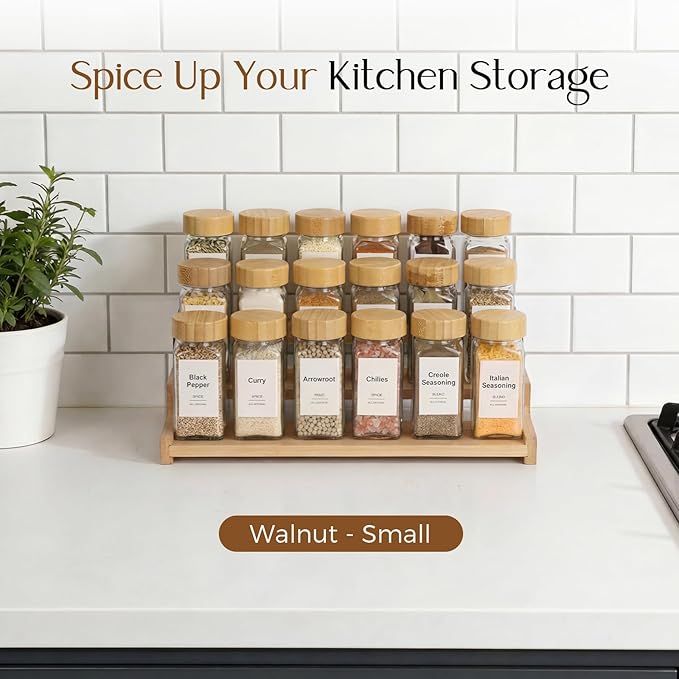 Organizer of Cabinet Special Seasoning, 12in Bamboo 3 Tiered Spice Rack,Used - Image 6
