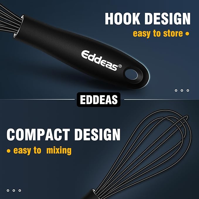 Eddeas Silicone Mini Whisk, Small whisks Non-Stick Tiny Whisks set of 2(5.5in & - Image 8