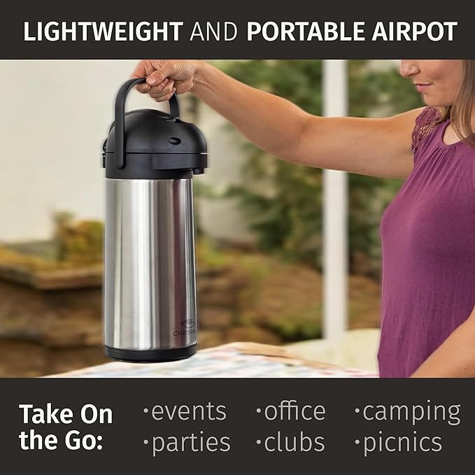 Coffee Carafe Airpot & Cleaning Brush - 101oz / 3L Airpot 12 Hours Hot Water - Image 9