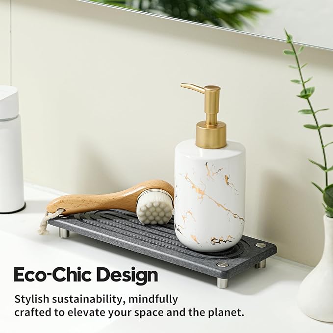 Razborci Water Absorbing Stone Sink Caddy Kitchen Sink Organizer Tray, - Image 7
