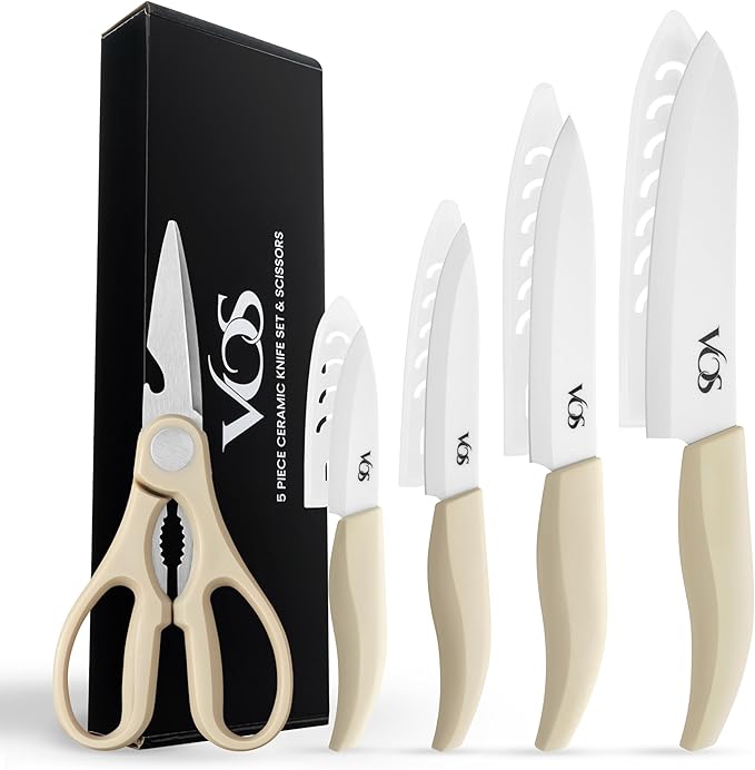 Vos ceramic knives set for kitchen in gift box, 5 ceramic knife - Image 8