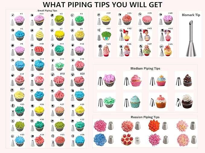 Gawren-H&E 208 PCS Cake Decorating Kit, Baking Supplies - Image 8