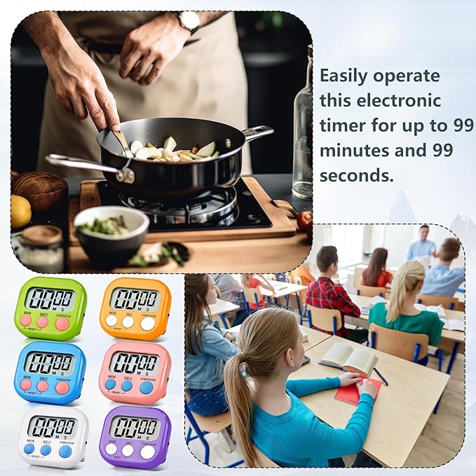 24 Pack Timers Magnetic Kitchen Timer Cooking Timers - Image 7