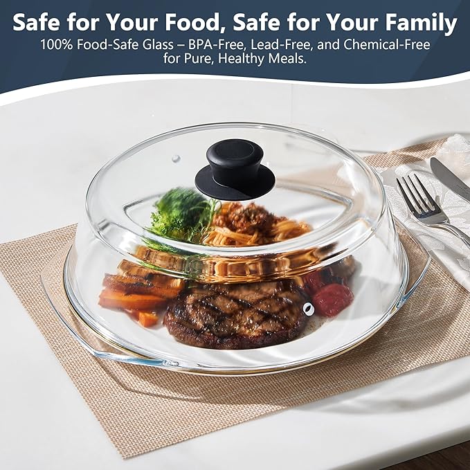 Glass Microwave Splatter Cover for Food Plates & Cookware - Image 7
