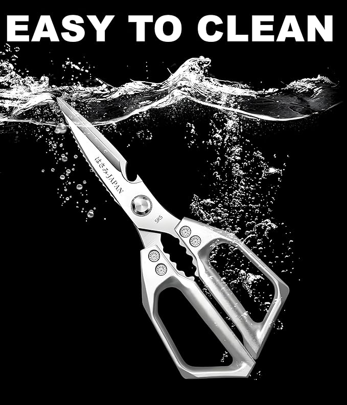 Kitchen Scissors, All Purpose,Ultra Sharp Meat Scissors,Heavy Duty Silver - Image 7