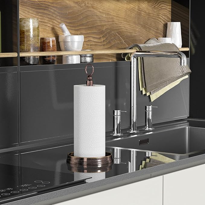KASUNTO Paper Towel Holder Steel Paper Holder countertop,Black Paper Towel - Image 6