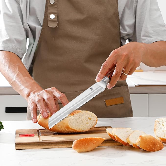 MSY BIGSUNNY 7pcs Knife Block Set, German Steel Chef Knife Set, Precious - Image 9