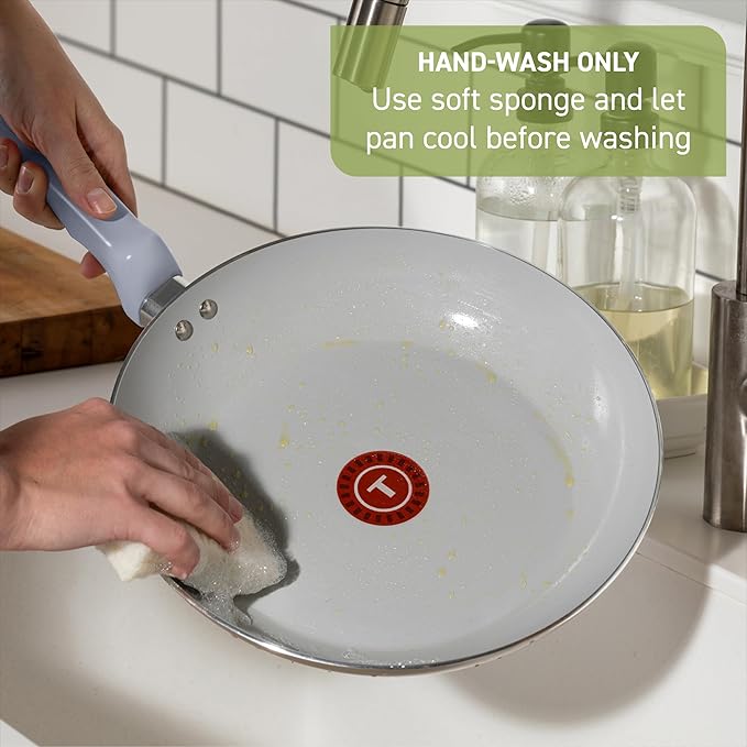 T-Fal Refresh Ceramic Nonstick Cookware Set, Oven Safe to 350°F, Ceramic Pots - Image 9