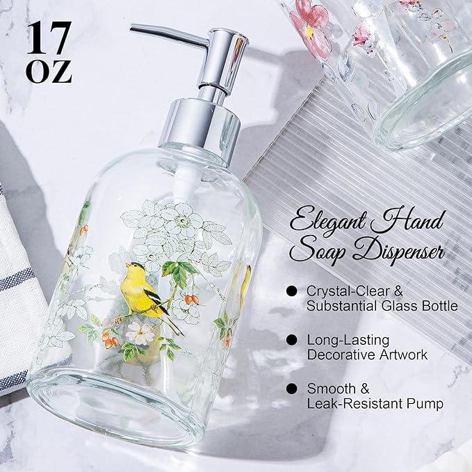 17oz Glass Soap and Lotion Dispenser Bottle - Image 9