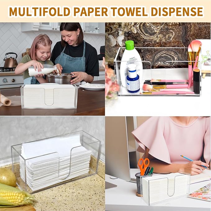 2 Pack Acrylic Paper Towel Holder, Countertop Napkin Dispenser - Image 7