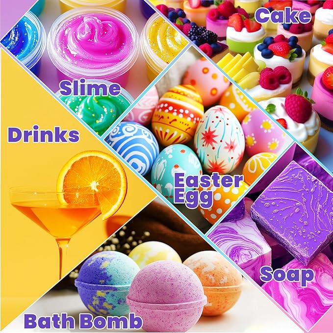 Food Coloring Liquid - 18 Vibrant Colors Food Dye Colorantes Para Reposteria, Highly Concentrated Cake Decorating Food Coloring for Icing, Cake, Baking, Frosting, Easter Egg, Macaron, Slime - 6ml