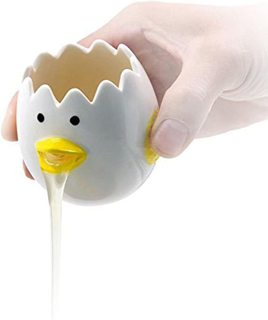 LuoCoCo Cute Egg Separator, Ceramics Vomiting Chicken Egg Yolk White Separator by AMZWISH