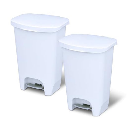 Glad 13 Gallon Trash Can 2 Pack | Plastic Kitchen Waste Bins by GladTrashFoodStorage