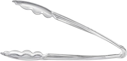 Plasticpro 7.5'' Serving Tongs Heavy Duty Reusable Kitchen and BBQ Clear - Image 4