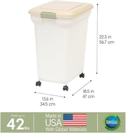 IRIS USA Airtight Dog Food Storage Container, WeatherPro, Removable Wheels - Image 4