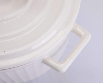 WHJY White Colorful Ceramic Casserole Dish - Image 3