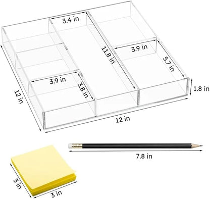 HIIMIEI Acrylic Drawer Organizer, 6 Section Clear Makeup Tray Organizer - Image 6