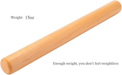 Rolling Pin for Baking Wood Rolling Pins 15.8-inch Dough Roller, Non-stick - Image 2