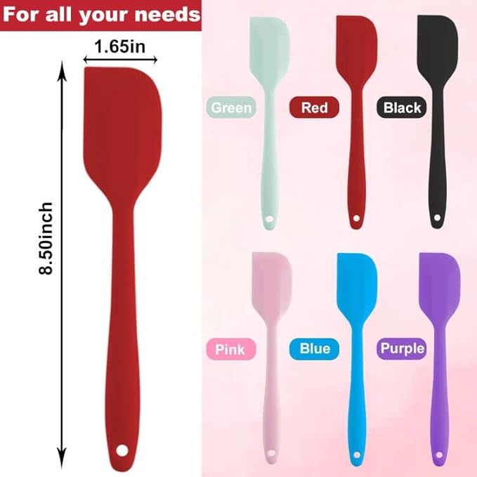 Silicone Spatula Set 6 Pack 8.5 inch Small Rubber Spatula Heat Resistant Mini - Image 3