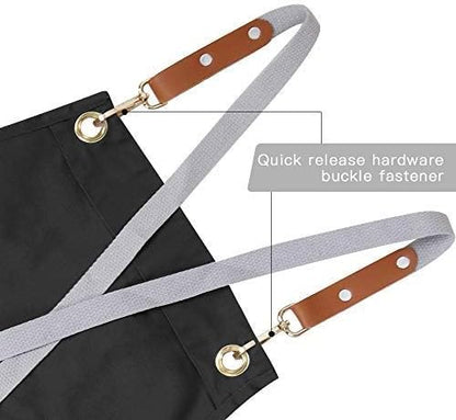Mignongirl Chef Apron-Cross Back Apron - Image 6