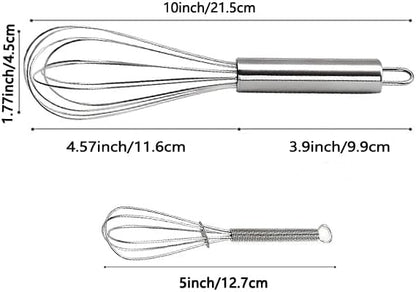 10 inch Stainless Steel Whisk, 5 inches - Image 2