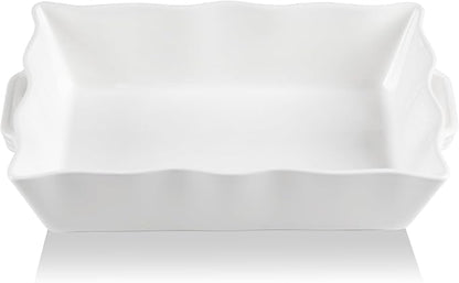 Sweejar Casserole Dishes for Oven, Ceramic 9x13 Baking Dish, Wave Edge Bakeware by Sweejarco1949