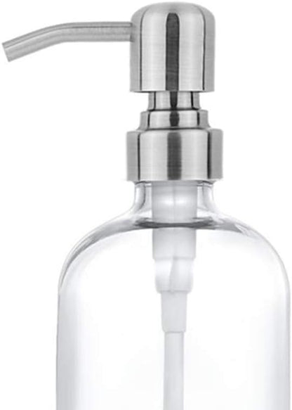 2 Pack Thick Clear Glass Pint Jar Soap Dispenser - Image 2