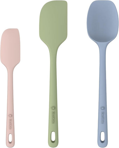 ChefAide 3 Pieces Silicone Spatula Set, Food Grade Rubber Spatula, Upgrade by ChefAide