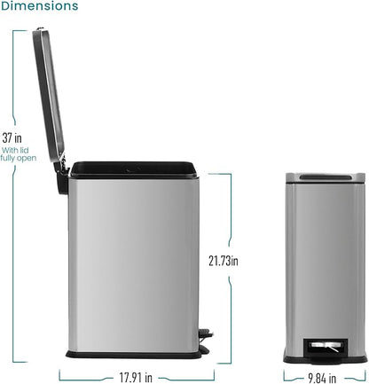 Home Zone Living 8 Gallon Slim Kitchen Trash Can - Image 8
