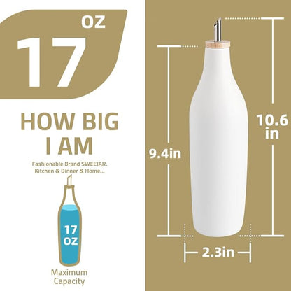 Sweejar Matte Ceramic Olive Oil Dispenser Bottle - Image 3