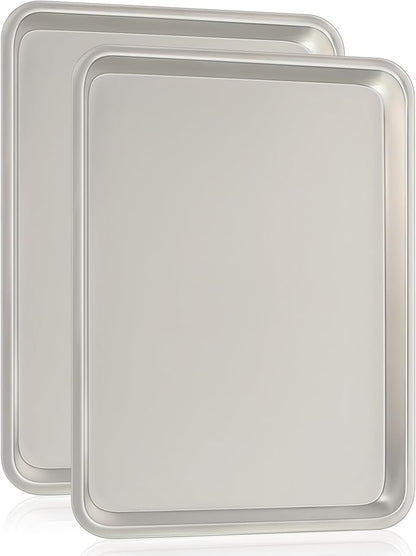 Commercial Quality Baking Sheet Pan Set, Natural Aluminum Cookie Sheet by UmiteChef