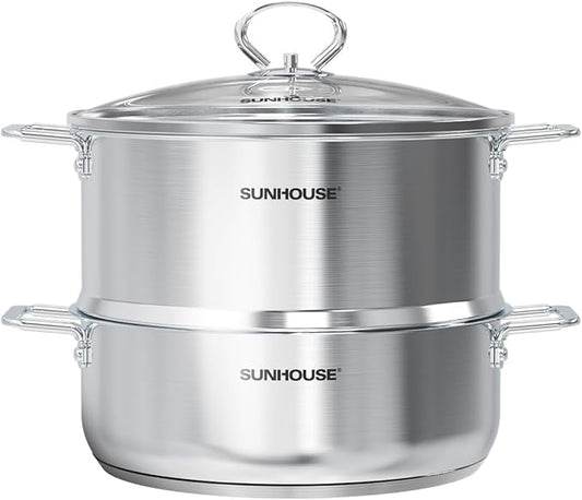 SUNHOUSE 2-Tier Stainless Steel Steamer Pot by SUNHOUSE