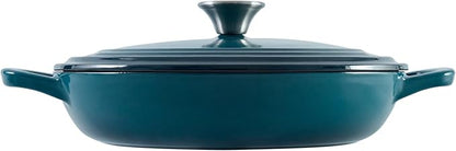 Flavehc Braiser Enameled Cast Iron Braiser 3 qt Braiser Pan - Image 9
