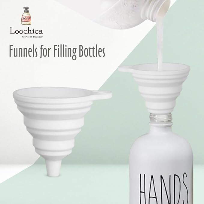 LOOCHICA 2 Pack Glass Soap Dispenser Set, Hand and Dish Glass Soap Dispensers - Image 5