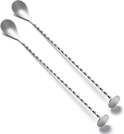 BRIOUT 2 Pcs Bar Spoon, 12 Inches Long Handle Drink Stirrer, Stainless Steel by Briout