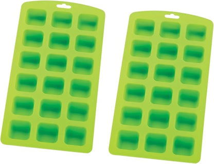 HIC Kitchen Silicone 18-Hole Ice Tray, Each Tray Makes 18 Square Cubes by HIC